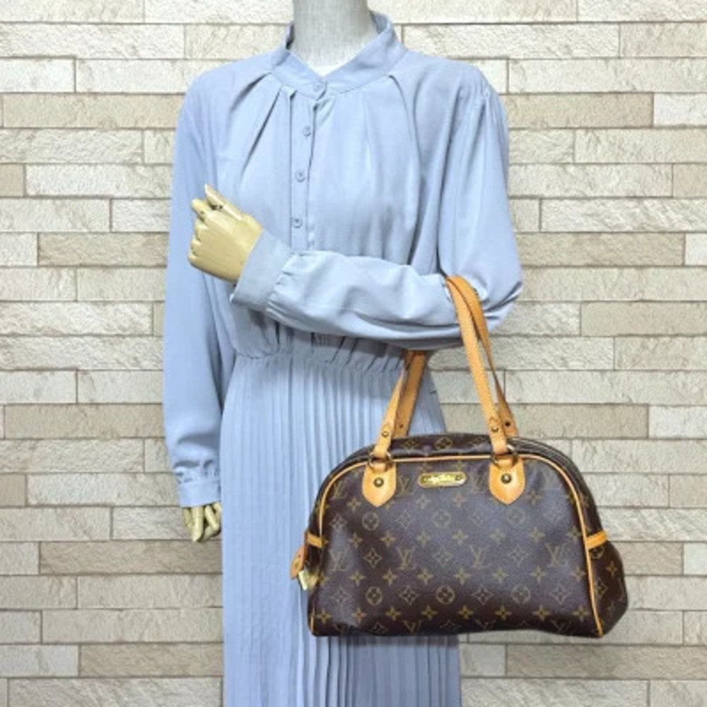 Louis Vuitton Brown Shoulder Bag Montorgueil Monogram Canvas